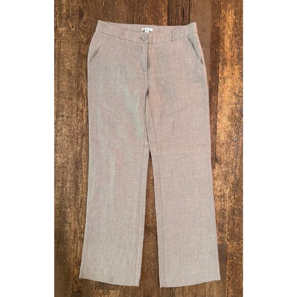 Garnet Hill Classic Linen Trousers Size 6 - Picture 2 of 11